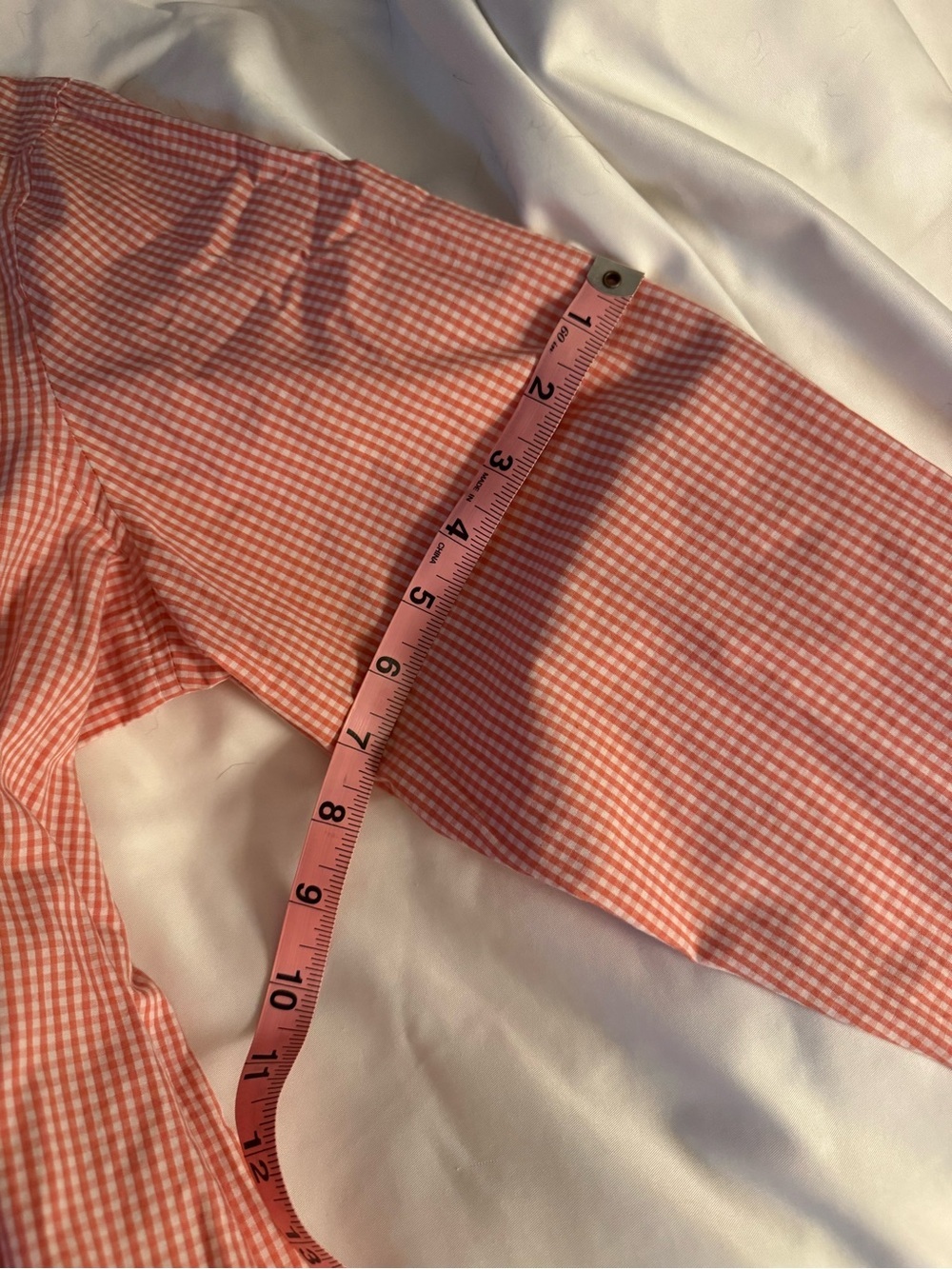 Signature Collection Pink Gingham Ruffle Button-Down Shirt - Picture 4 of 4